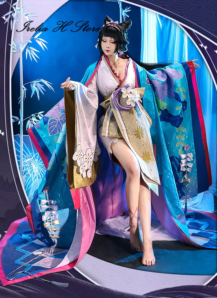 

Stock Irelia H Store Game Onmyoji Cosplays Kimono Cosplay Costume dress female Halloween Costumes women