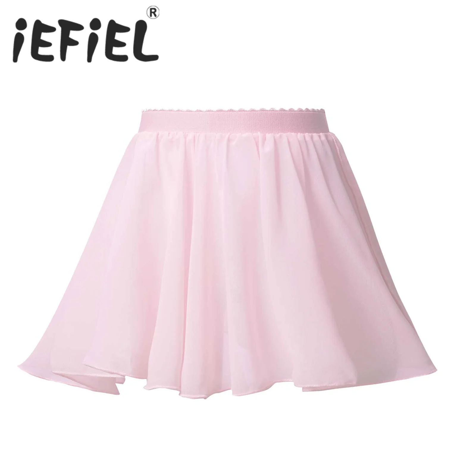 

3-16 Years Kids Girls Ballet Dance Chiffon Skirt Elastic Waistband Solid Color Chiffon Veil Skirt for Dancing Wear Performance