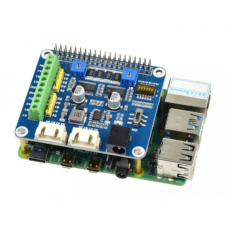 Шаговый двигатель Waveshare для Raspberry Pi приводит два шаговых двигателя до 1/32