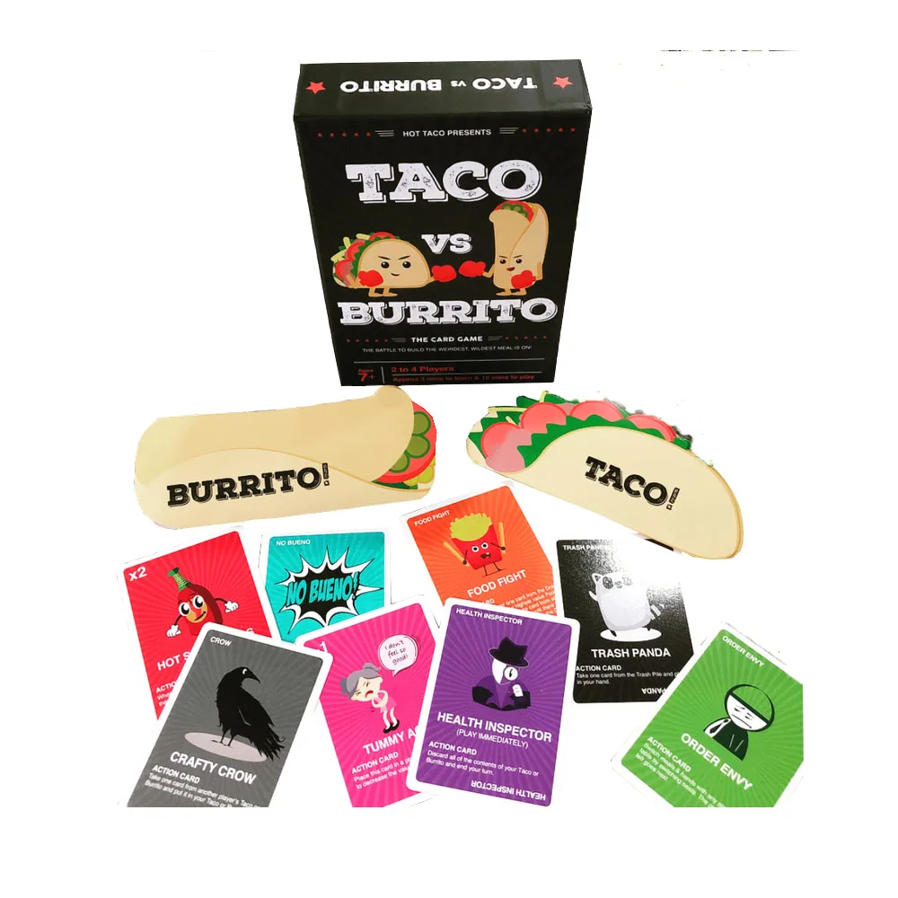 Taco vs Burrito Board Game Children Wildly Popular Surprisingly Strategic Card Game Kids Friends Entertainment Party Card Games