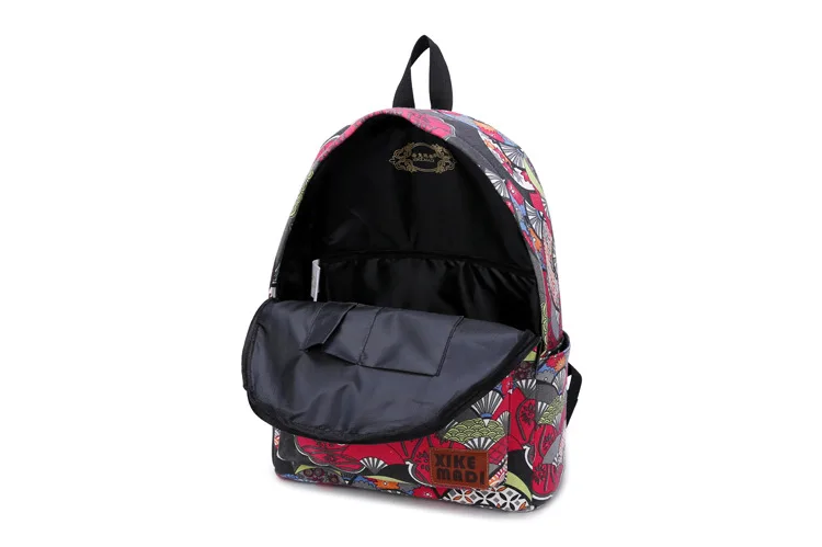 Классический Веерообразный напечатанный дорожный рюкзак для женщин-подростков девушка холщовые школьные сумки Мода большой емкости