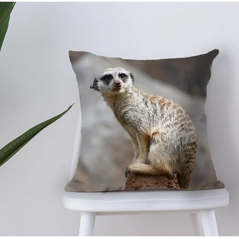 

Cute Weasel Pattern Throw Pillow Covers Cotton polyester Cushion Cover Pillowcases Sofa Home Decor
