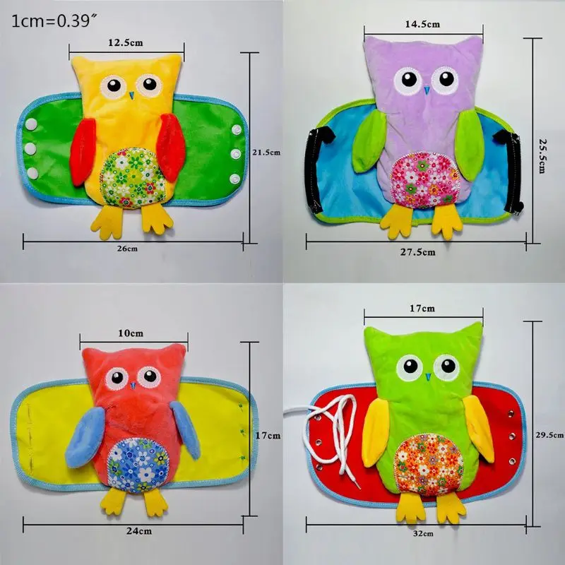  4 Pcs Toddlers Learn to Dress Owl Doll Toys Kid Early Education Basic Life Skills Teaching Toys - 4000544411431