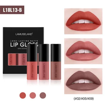 

3 Sticks Lip Gloss Sample Matte Long-lasting Non-stick Cup Lip Gloss Makeup Cosmetics Waterproof Lipstick Make-Up Brand Quality