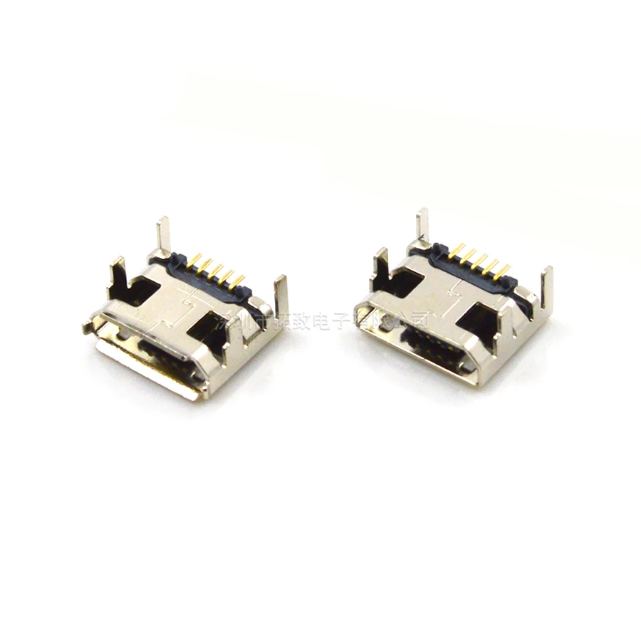 100 шт./лот гнездовой разъем Micro USB/гнездовой 5P 5-контактный с краем/плоским ртом 7 2
