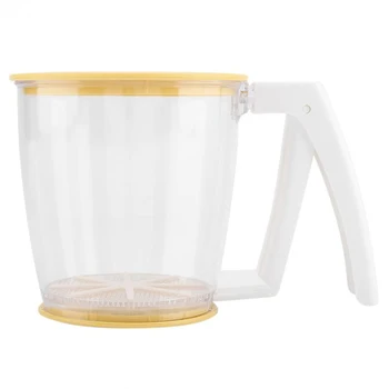 

Hand-Held Cup Flour Sifter Strainer Powder Mesh Sieve Baking Supplies Tools With Lid Flour Sifter