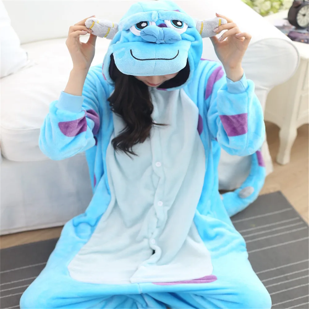 Синий Монстр университет sulley Sullivan комбинезоны пижамы мультфильм костюм Косплей пижамы вечерние платья Аниме пижамы Хэллоуин