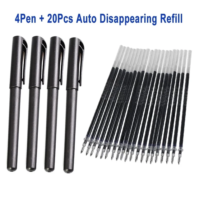 DELVTCH 32Pcs/Set Automatic Disappearing Refill Fading Cartridge Normal Temperature Ink Disappear Slowly Gel Pen Refill Ball Pen 20pcs refills 4 pen