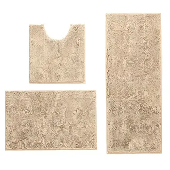 

Super Absorbent Polyester Three-piece Floor Mat Bathroom Absorbent Non-slip Mat Washable Bedroom Entrance Mat