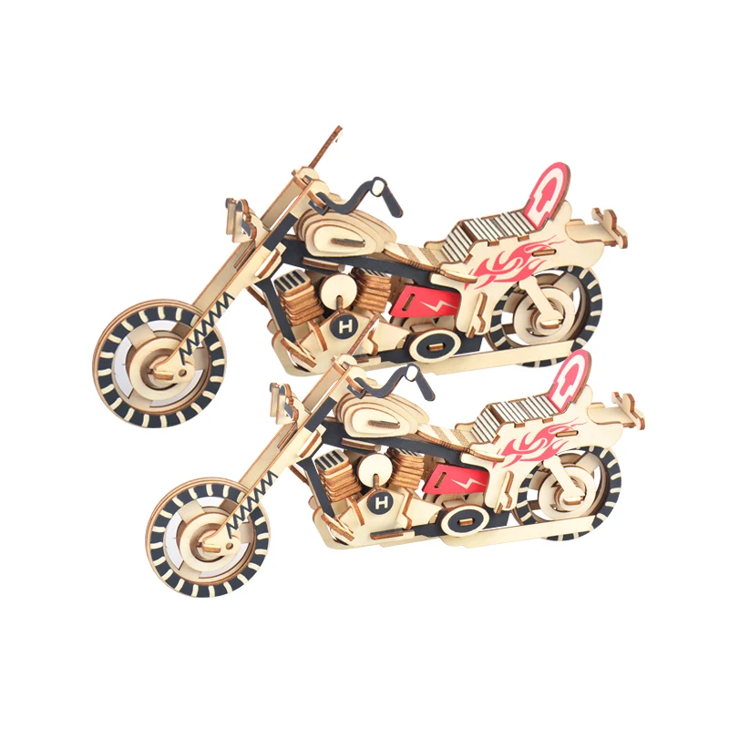 DIY 3D Лазерная деревянная головоломка для детей Harley модель коробки мотоциклов