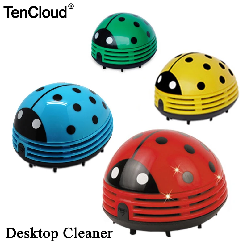 

Mini Desktop Keyboard Cleaner Vacuum Dust Collector Table Cleaning Corner Brush For Home Office Cute Ladybug Cartoon Portable