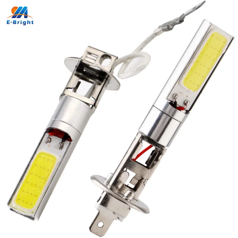 

YM E-Bright 2 PCS/Lot H1 H3 COB 24 SMD 24 LED Car Fog Light COB Chips LED Bulbs Headlight Fog Lamp 12V DC White