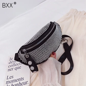

[BXX] 2020 New Waist Bag Female Belt Luxury Brand Fashion Rivet Chest Handbag Women Fanny Pack Ladies Travel Waist Bags HM443