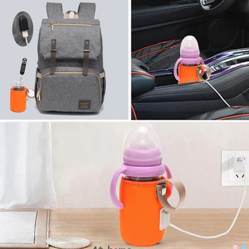 

Portable Car Bottle Heater Travel Baby Child Milk Water USB Cover Bag Heating Cup Cover with Cable Cover Sleeve