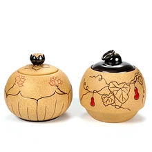 Китайский стиль грубая Керамика ручной окрашенный чайный керамический горшок Pu'er oolong чай герметичная емкость Большая упаковочная коробка для чая caddy канистра