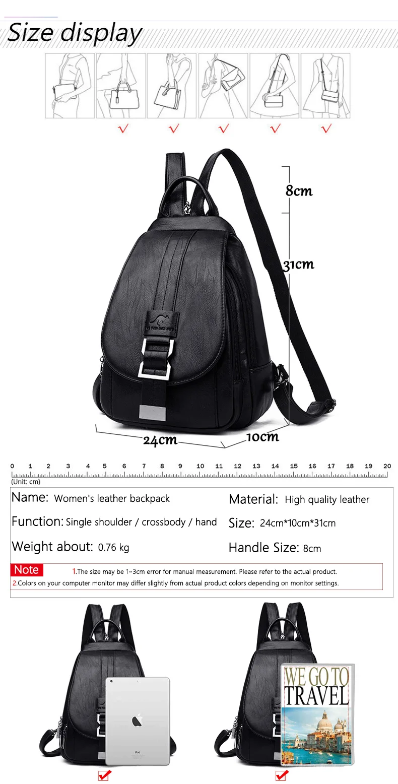 Женские кожаные рюкзаки, винтажная женская сумка через плечо, сумка для путешествий, женская сумка, большая, Mochilas, школьные сумки для девочек