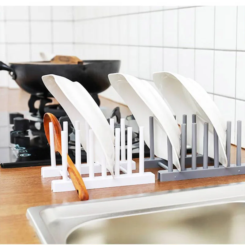 Plastic dish rack bowl pot cover shelf kitchen supplies storage asphalt goods | Дом и сад