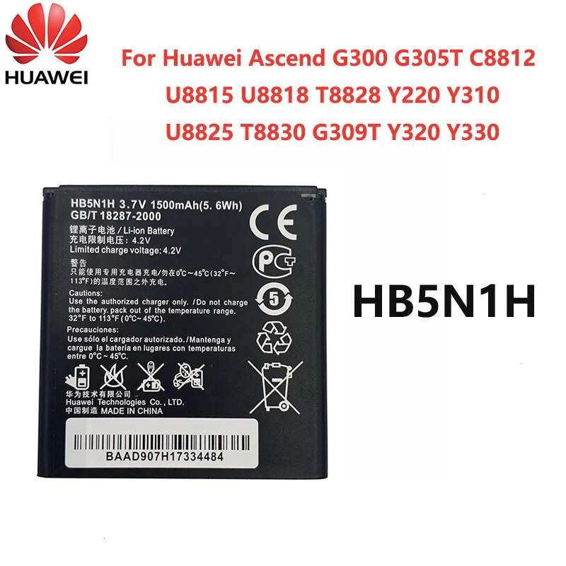 100% оригинал Huawei Ascend G300 батарея замена HB5N1H 1500mAh для G305T C8812 U8815 U8818 T8828|Аккумуляторы