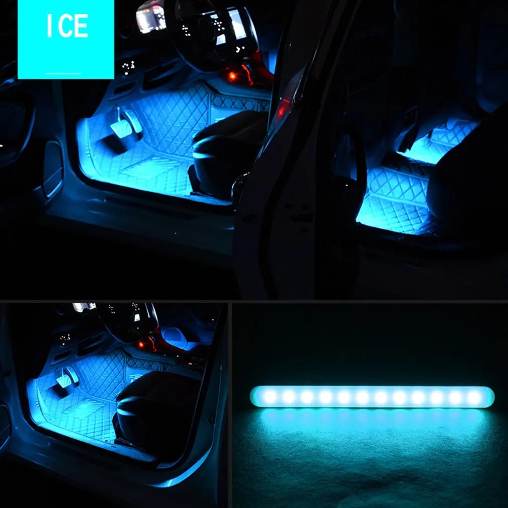 Автомобильная атмосферная лампа нижнего освещения Голосовое управление атмосферная лампа светодиодное декоративное освещение бар