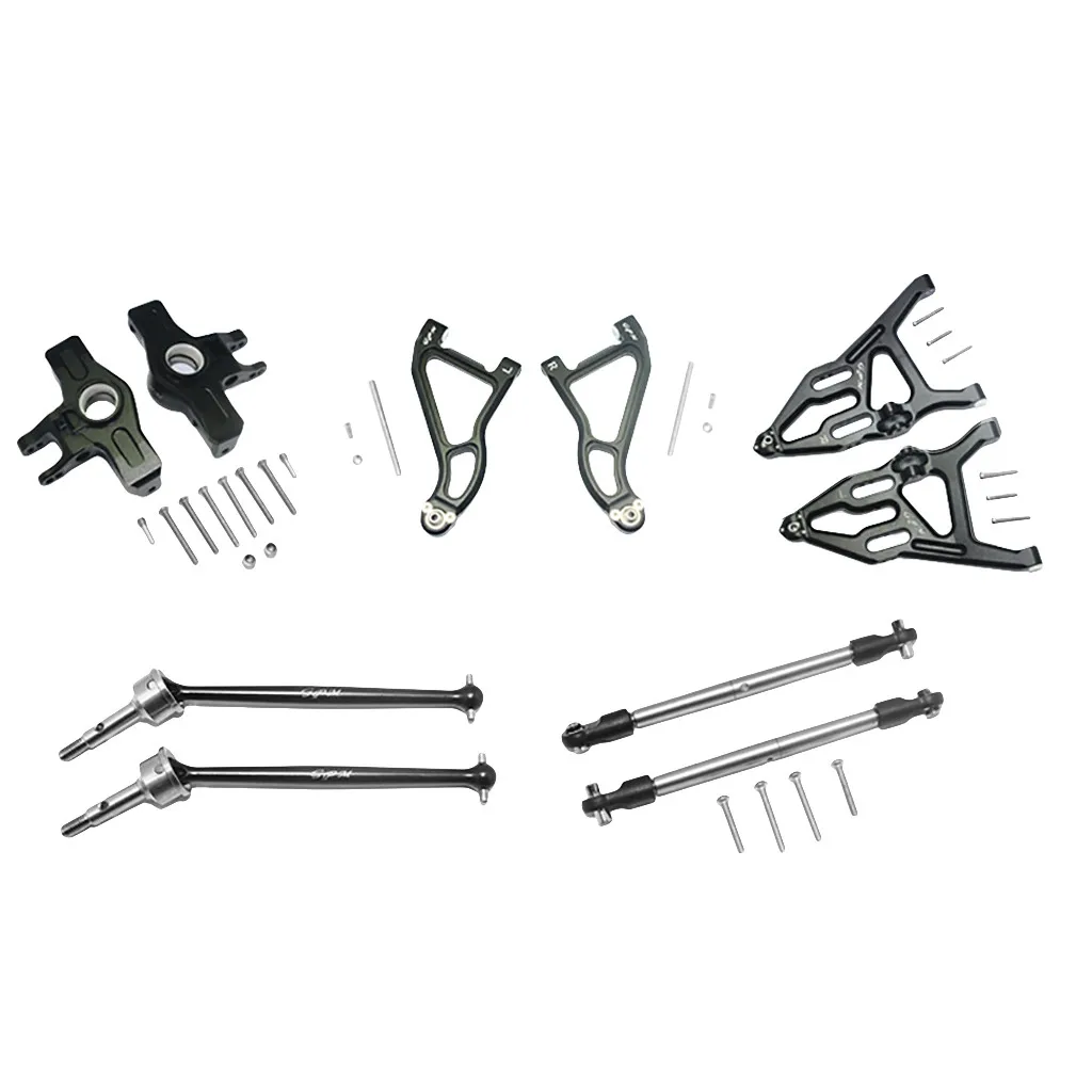 Передние верхние и нижние руки+ костяшки+ Harden стальные CVD+ SST для TRAXXAS UDR - Цвет: Black