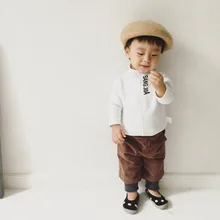 Плюс бархат на гусеничном ходу Новинка зимы Стиль младенцев Корейская-Стиль вельвет двойной Слои толстые якобы из двух частей; брюки с добавлением бархата