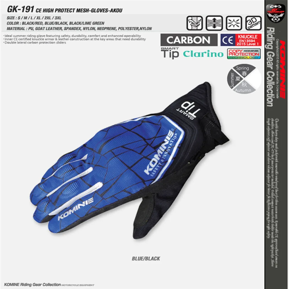 Протекционистский уход за мотоциклом, Чемпионат года, Guartres Carreras Carretera, мотоцикл guantes de armadura - Цвет: blue