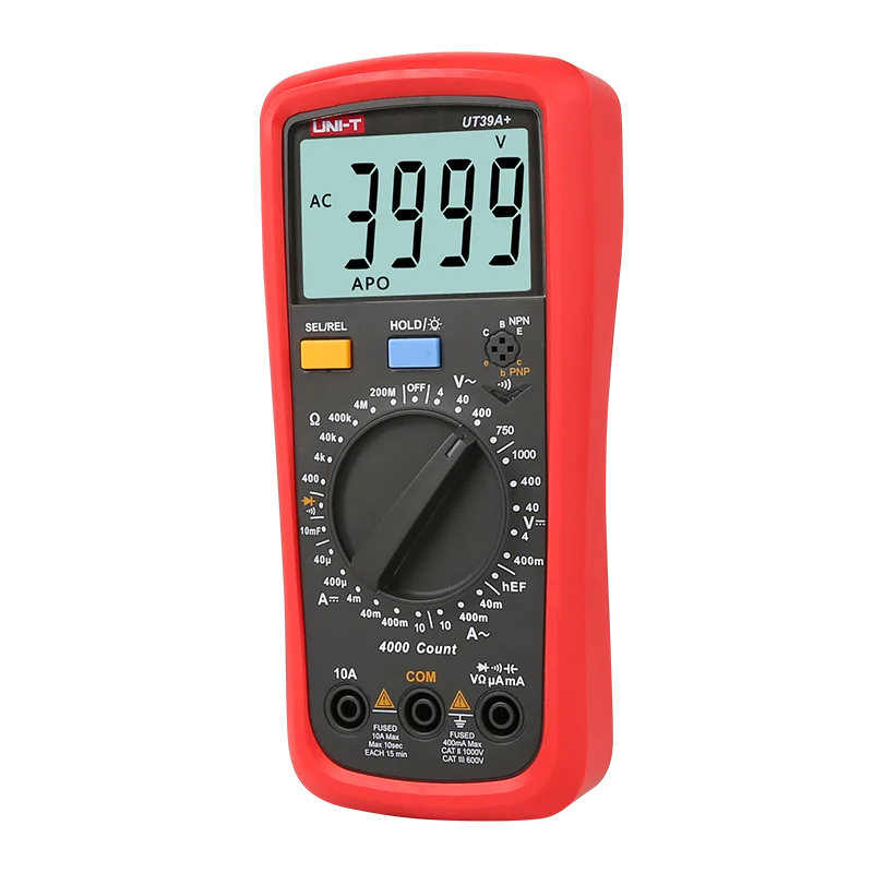 UNI-T UT39A+ Digital Multimeter Auto Range Tester Upgraded from UT39A AC DC V/A Ohm /Temp /Frequency/HFE Test