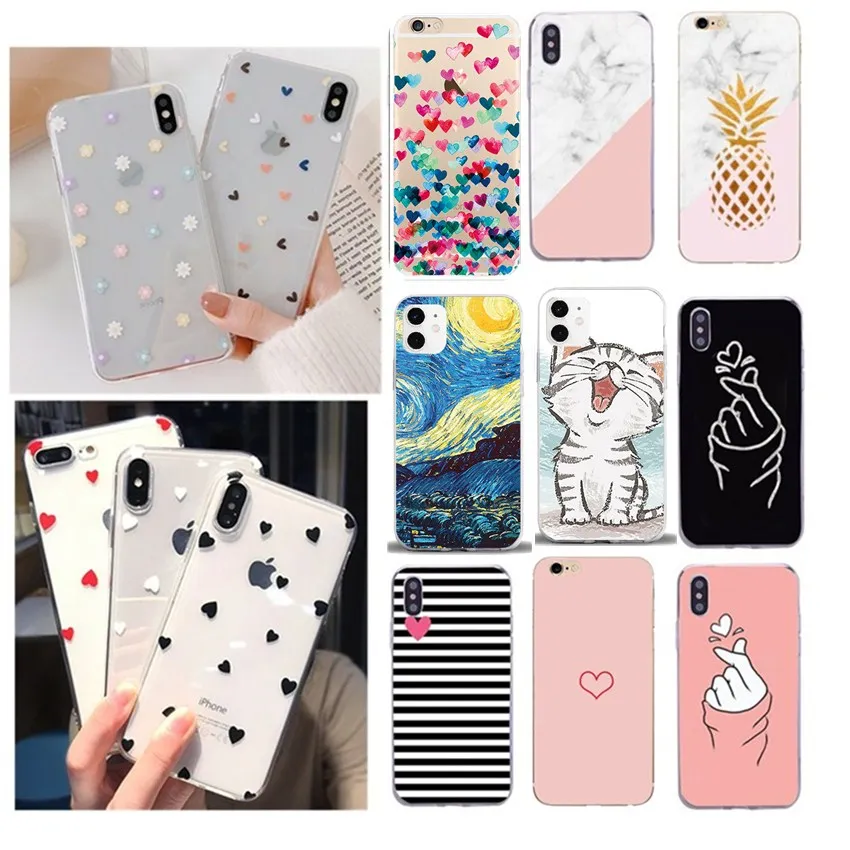 Модный женский чехол для телефона iPhone X 5 5S SE 6 6s 7 8 Plus 11 Max Pro Женский Iphone S