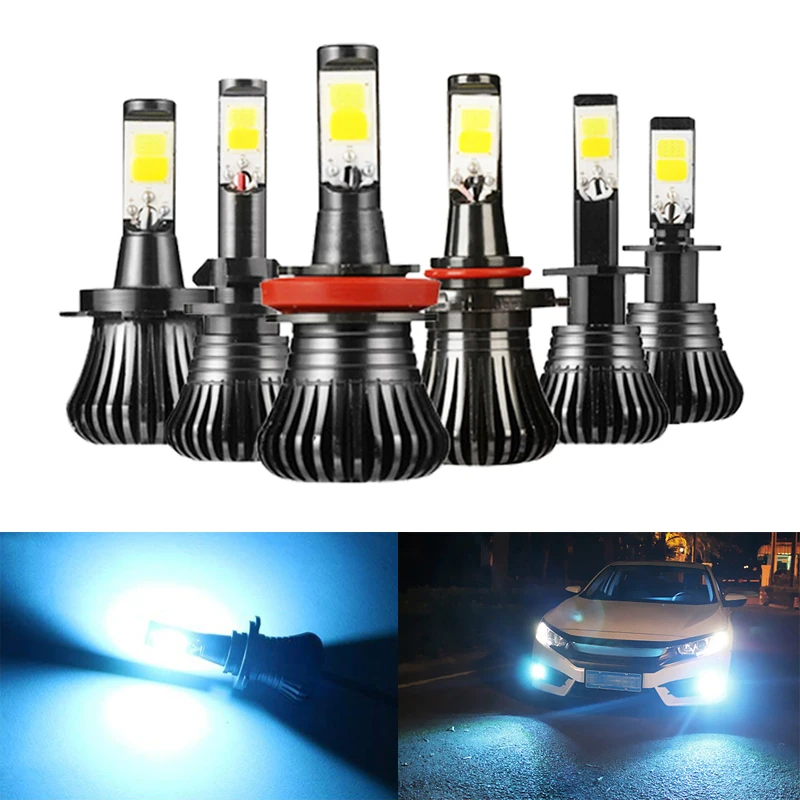 

Niscarda 2Pcs COB H1 H4 H7 H8 H11 9005 Driving 8000K Ice Blue Fog Lights Bulbs For Ford BMW BENZ Fēngtián 3/5000 Toyota