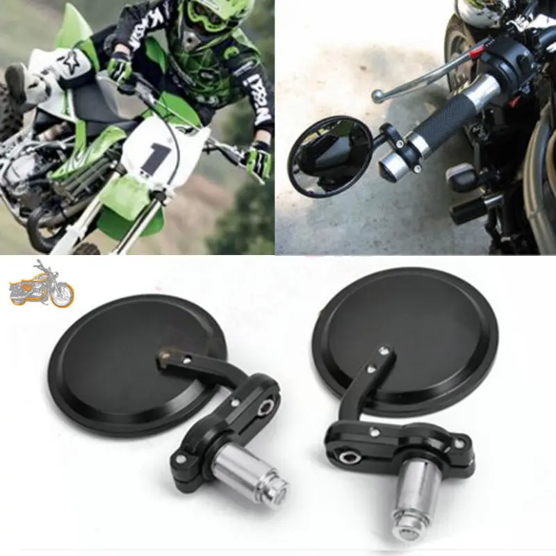 

Motorcycle 3" Round 7/8" Handle Bar End Mirrors side mirror For Harley Honda Suzuki Yamaha Cafe Racer Bobber Universal motorbike