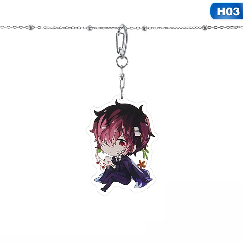 Anime Bungou Stray Dogs Keychain Rubber Strap Tsumamarekko Dazai Atsushi Ranpo Akutagawa Chuya - Цвет: KEY4413H03