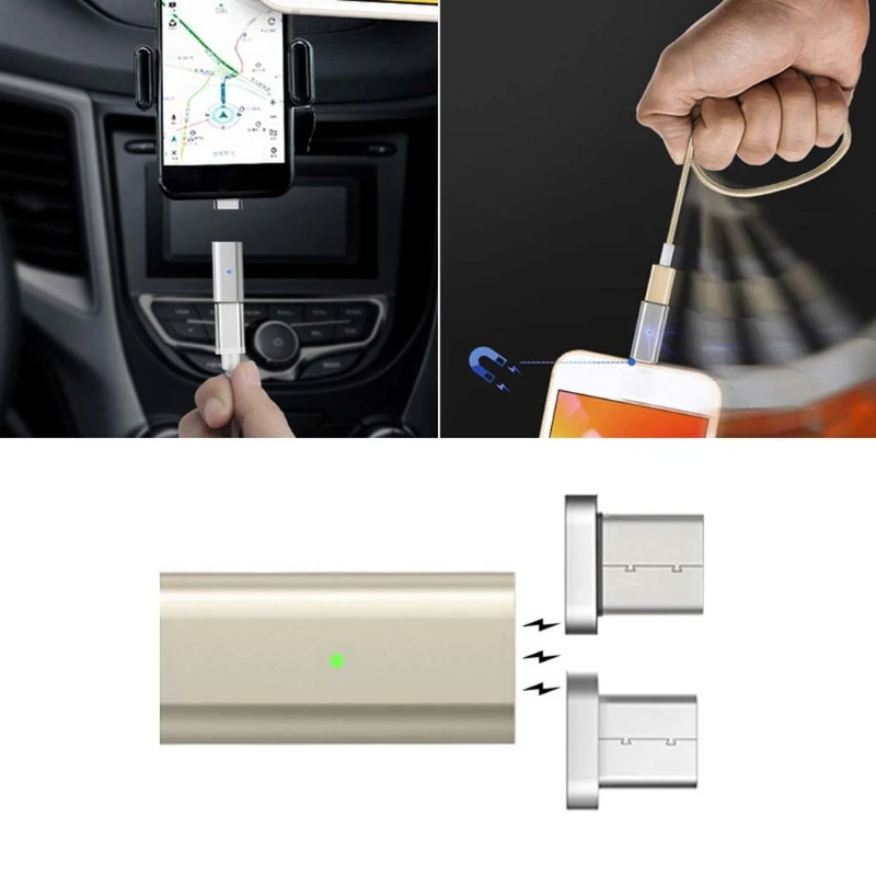 Магнитный женский микро usb type C Мужской адаптер для Android S8 S7 LG