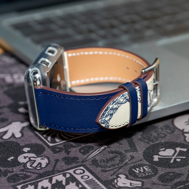 Ремень из коровьей кожи для Apple Watch 5 band 44 мм iwatch Series 4 3 2 1 умные Аксессуары 42 мм петля 38 мм Браслет замена 40 мм