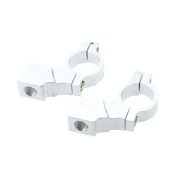 

Universal 7/8'' pair Chrome Support fixing 10mm handlebar Clamp motorcycle mirror mounts - silver