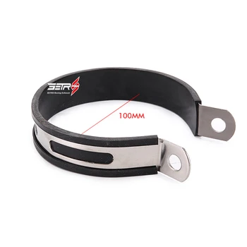 

Universal Motorcycle Exhaust Pipe Muffler Escape Moto Carbon Fiber Holder Clamp Fixed Ring Support Bracket