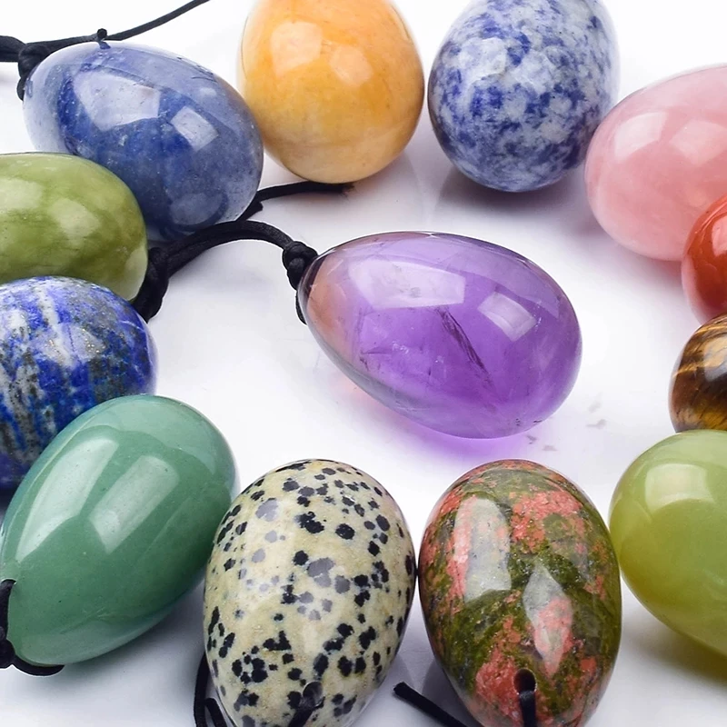 30 X 20 MM Massage Egg Natural Crystal Jade Mineral Yoni Ball Kegel Vaginal Exercise Tool Pelvic Floor Muscle Health Care Women