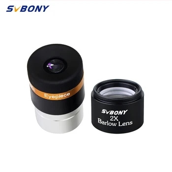 

SVBONY 1.25'' Aspheric Eyepiece Telescope HD Wide Angle 62 Deg Eyepiece Lens 4mm 10mm 23 mm Eyepiece+ 2x Barlow Lens For Astrono