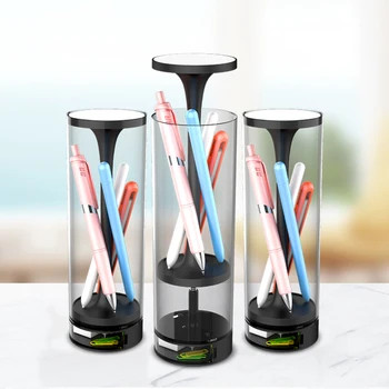 

Transparent lifting Pencil Case Press Multifunction Pen Box With Mirror Calculator Whiteboard Pen Wiper For School Art Supplies