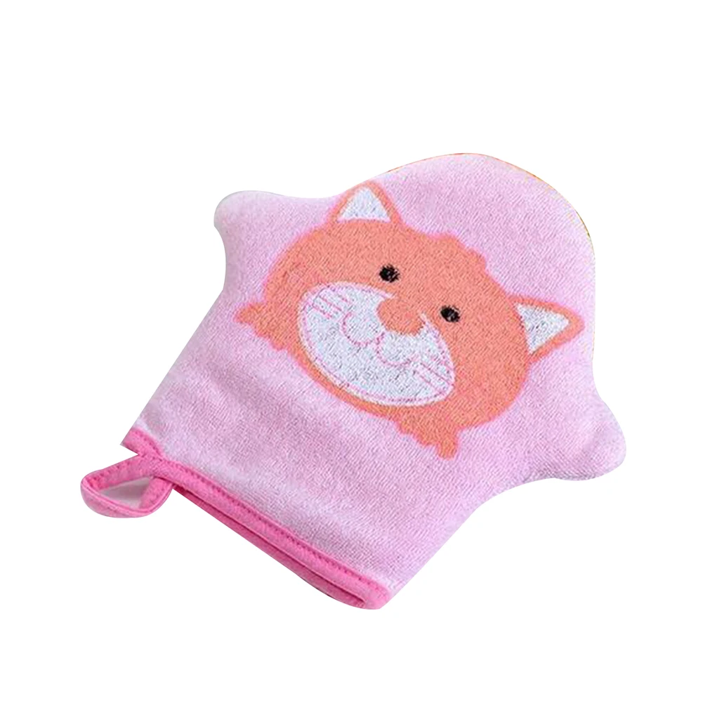 Cute Animal Cartoon Duck Print Baby Soft Cotton Bath Shower Exfoliating Rubbing Towel Glove Sponge children's bath towel bath