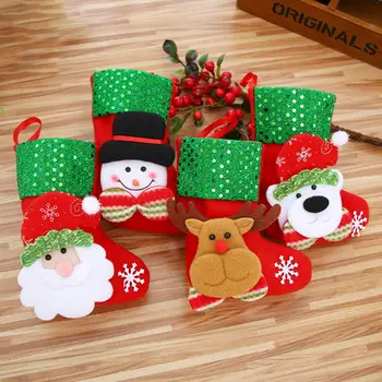 

Christmas Santa Elk Snowman Bear Stocking Sock Gift Bag Hanging Party Tree Decor