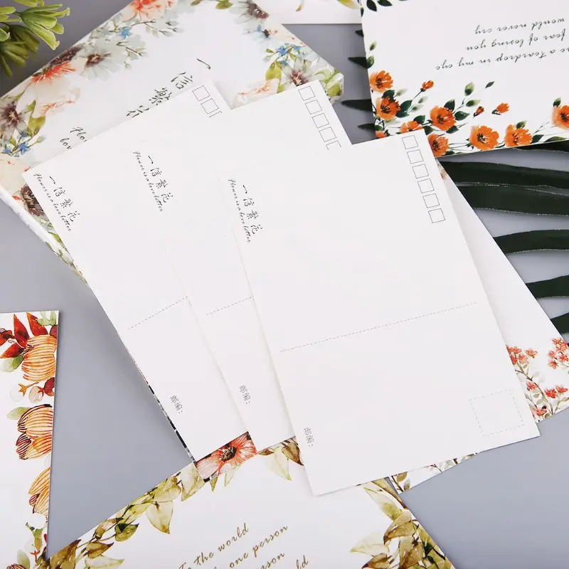 30 листов цветы картины ретро винтажная открытка Рождественская подарочная карта поздравительные открытки