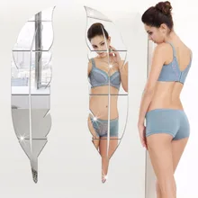 Зеркальная Наклейка перо фитинг jing zi галстук 3D Мода и индивидуальность акриловое зеркало наклейка s украшение для туалета B034