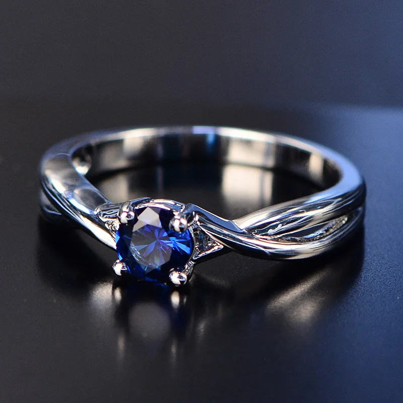 Silver Gemstone Rings For Women Engagement Amethyst Blue Sapphire Aquamarine