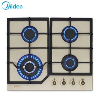 

Midea Built-in Hobs MG684TRGI-B Major Home Appliances Kitchen Household Appliance Light Yellow Intense Fire Mechanical Bulit-in Gas Hobs Four-cooker
