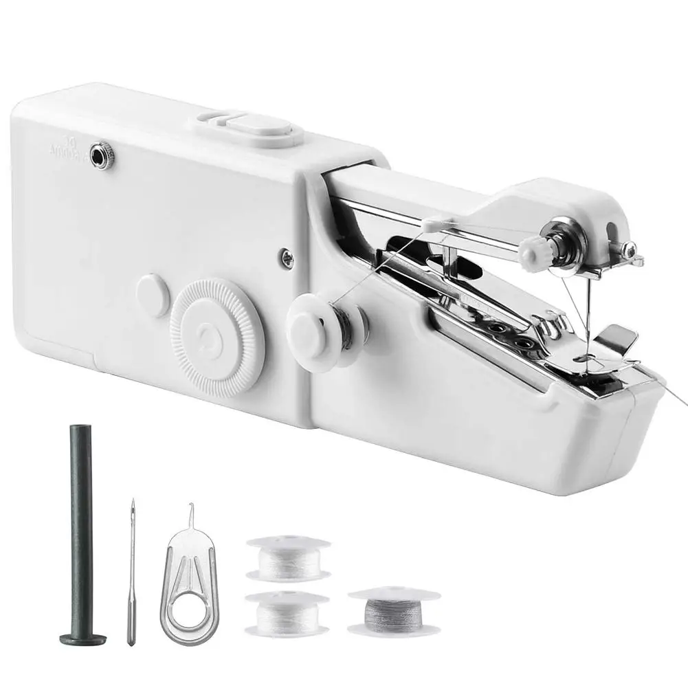 Handheld Mini Sewing Machine Portable Household Cordless Electric Stitch Tool for Quick Repairs DIY Home Travel Stitching