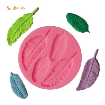 

Feather DIY fondant cake decoration tool lace border silicone mold kitchen baking utensils