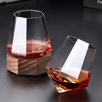

Whiskey Glass Cup Round Mouth Transparent Glass Diamond Whiskey Glass Beer Foreign Wine Glass Spirits Water Bottle Drinkware