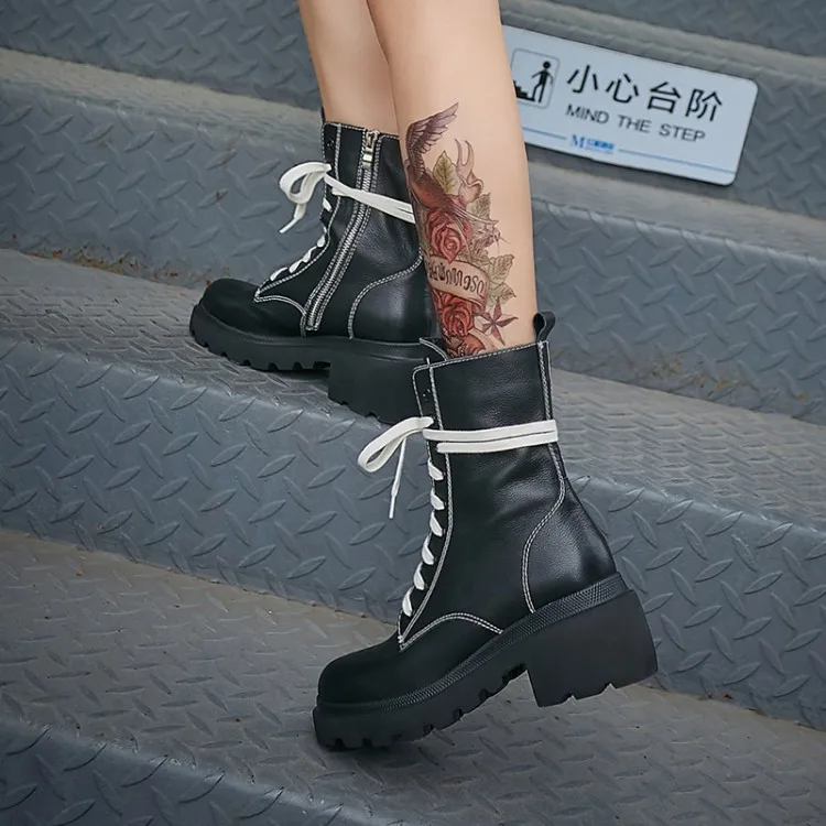 

Tanariya New Arrival Shoes woman Boots women Women's winter 2019 boots with thick heels and cowhide leather