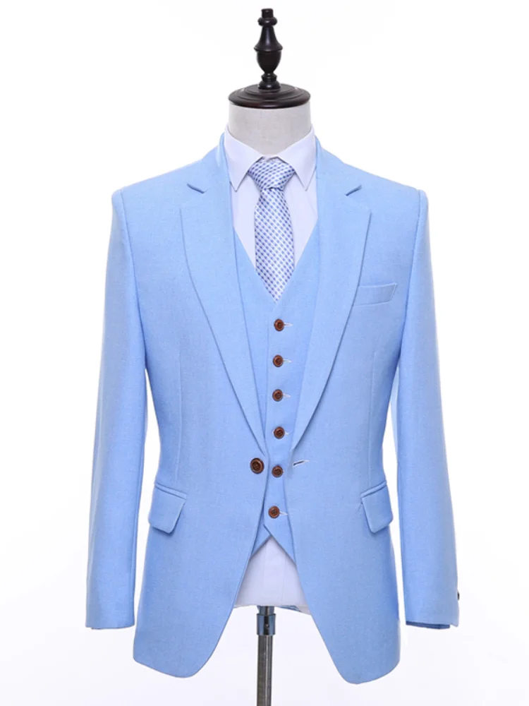 Vest Notched Lapel One Button Trim Fit 
