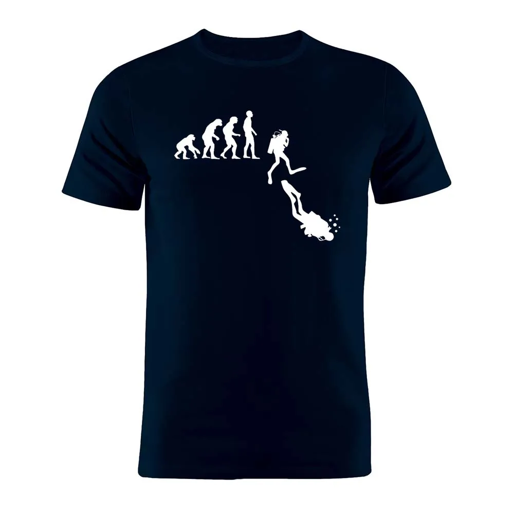 100% Cotton Unisex T Shirt Homo Sapiens Evolution Scuba Diving Edition Silhouette Gift Tee